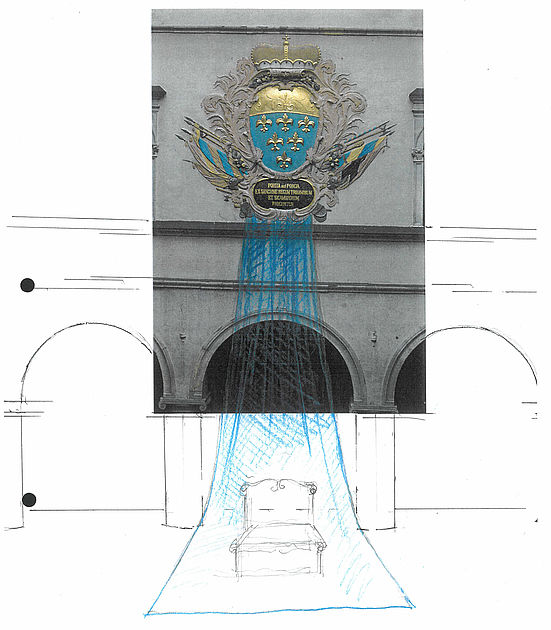 Bühnenbildentwurf DER EINGEBILDETE KRANKE von Bettina Richter