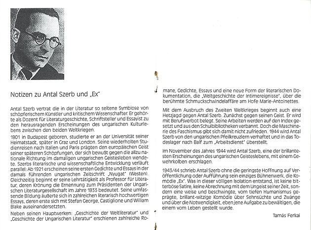 Ferkai über "eine der brillantesten Erscheinungen des ungarischen Geisteslebens" – den zu unrecht kaum bekannten Antal Szerb.